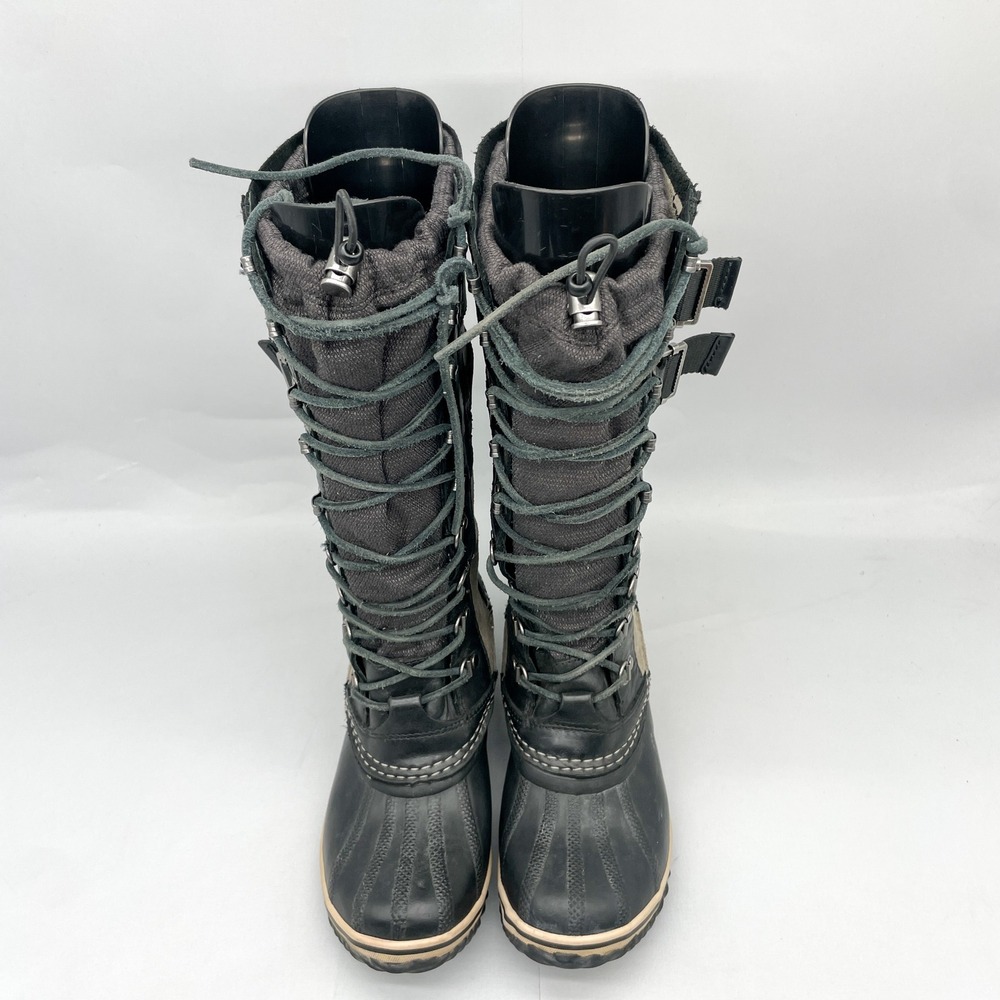 Sorel Womens 7 Conquest Carly II Boots Waterproof Black Gray Tall Winter Snow - Picture 3 of 11
